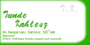 tunde kahlesz business card